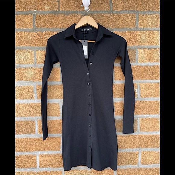 LUIZA MINI DRESS IN RIB BLACKENED PEARL - Picture 5 of 6